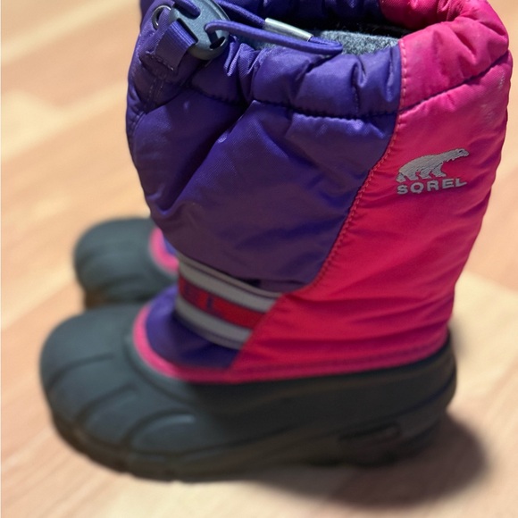 Sorel Other - Sorel Fleece Lined Kids' Black and Pink Snow Boots
